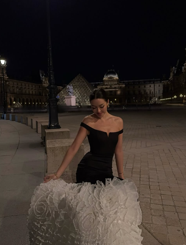 Stunning Mermaid Black Satin White Floral Organza Prom Dresses Evening Dress Date Dress DP3418