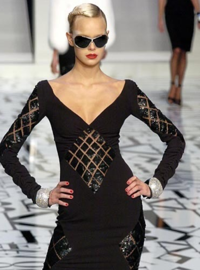 Elegant Sheath V Neck Long Sleeve Black Sequin Satin Prom Dress Evening Dress DP2083