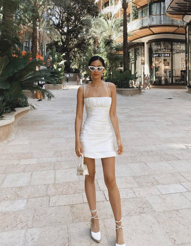 Simple Sheath Spaghetti Strap Pleated Satin Short Homecoming Dress Cocktail Dress DP2849