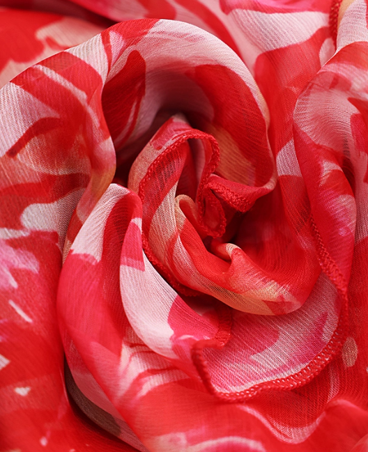Red Print Floral A Line Spaghetti Strap Layered Chiffon Short Homecoming Dress Vacation Dresses DP3643