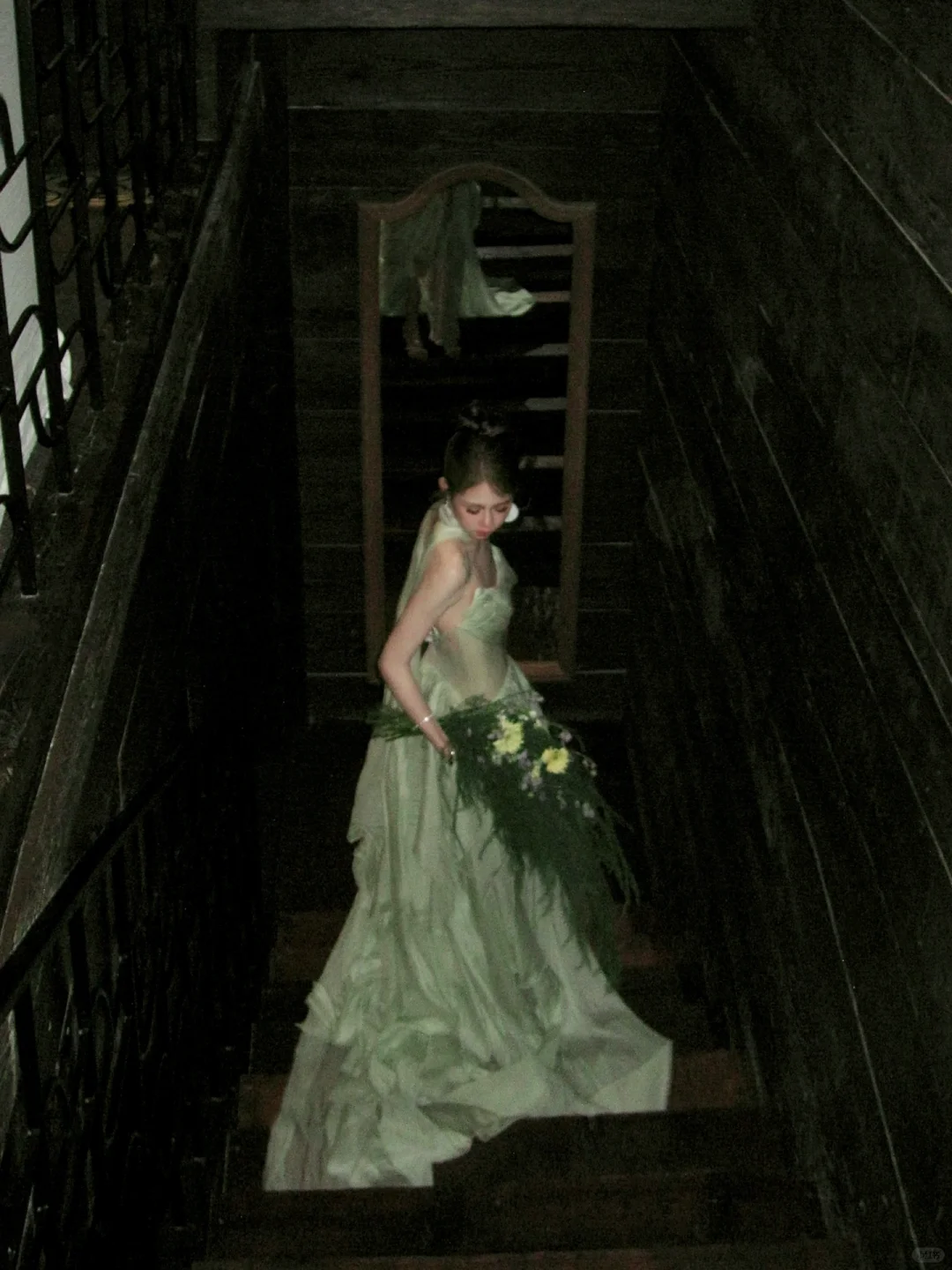 New A Line Strapless Green Chiffon Long Sweep Party Dress Prom Dress DP2508