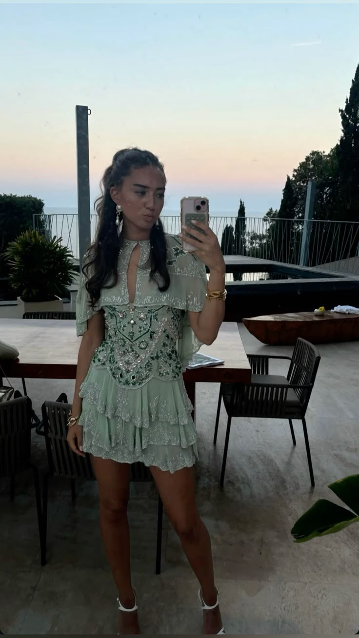 Vintage A line Spaghetti Straps Light Mint Green Chiffon Formal 8th Grade Homecoming Dress Summer Middle School Hoco Dresses Birthday Outfits DP2937
