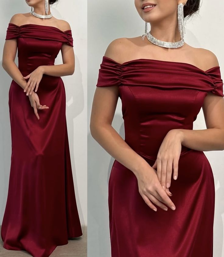 Pretty Brown Mermaid Off the Shoulder Satin Prom Dress Evening Dress Date Dress DP3466