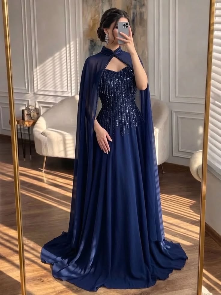 Navy Blue A Line Sweetheart Neck Beaded Chiffon Prom Dress Graduation Prom Dress DP5183
