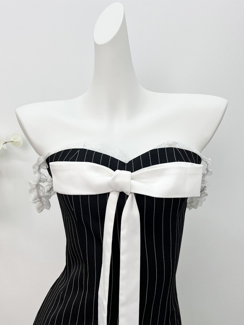 Sexy A Line Spaghetti Straps Bow Satin Short Homecoming Dress Outfits DP1349