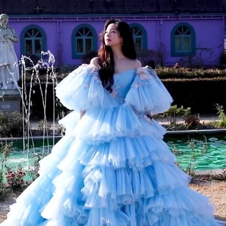 Princess A Line Off the Shoulder Appliques Blue Tulle Party Dress Birthday Dress DP2350