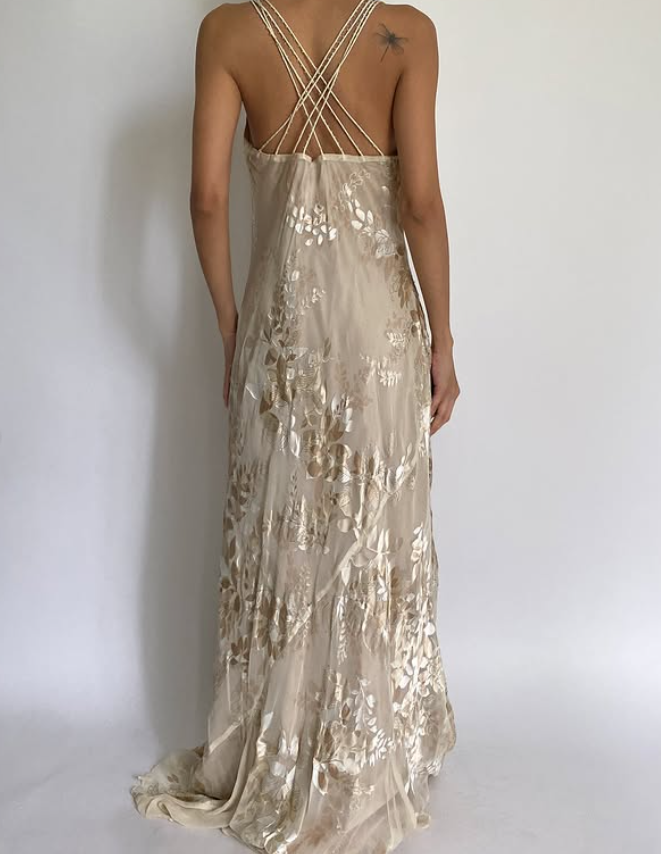 Vintage Champagne Prom Dress Mermaid Evening Dress DP101