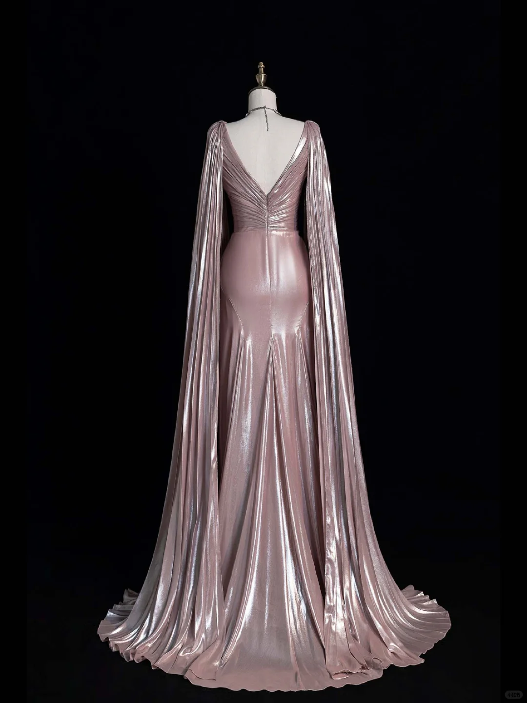 Elegant A Line V Neck Beaded Pink Satin Long Prom Dress Graduation Prom Dress DP2143