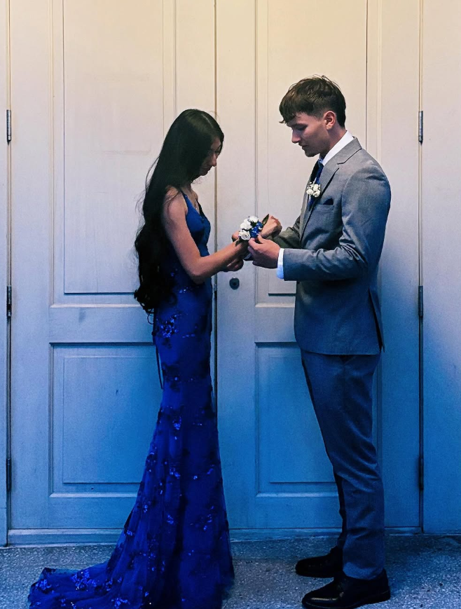 Bright Blue Mermaid Spaghetti Strap Sequin Tulle Satin Prom Dress Evening Dress Date Dress DP3470