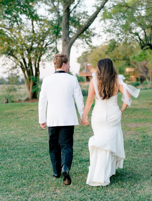 Simple Mermaid Spaghetti Strap White Satin Long Sweep Wedding Dress DP1739