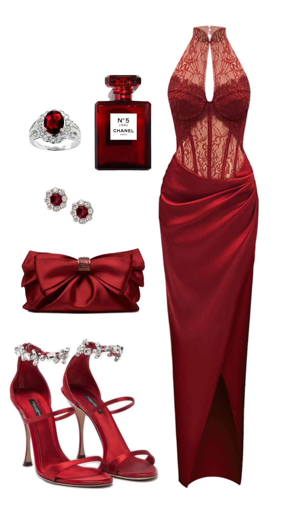 Sexy Burgundy Sheath Halter Lace Satin Long Prom Dress Evening Dress DP4804