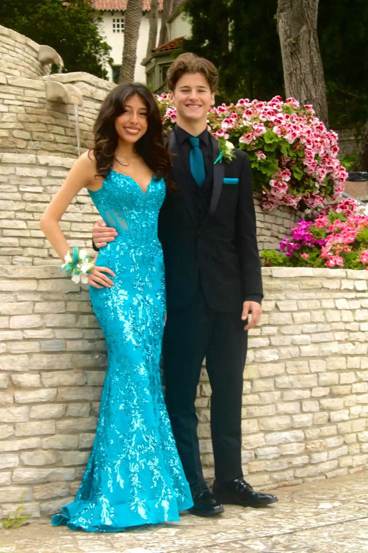 Bright Blue Mermaid Spaghetti Strap Sequin Tulle Long Prom Dress DP8135
