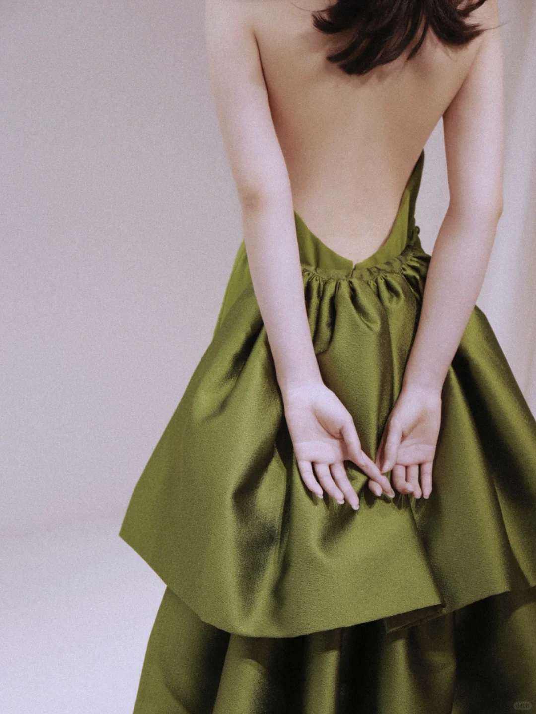 Stunning A Line Halter Green Satin Open Back Long Party Dress Prom Dress DP2535