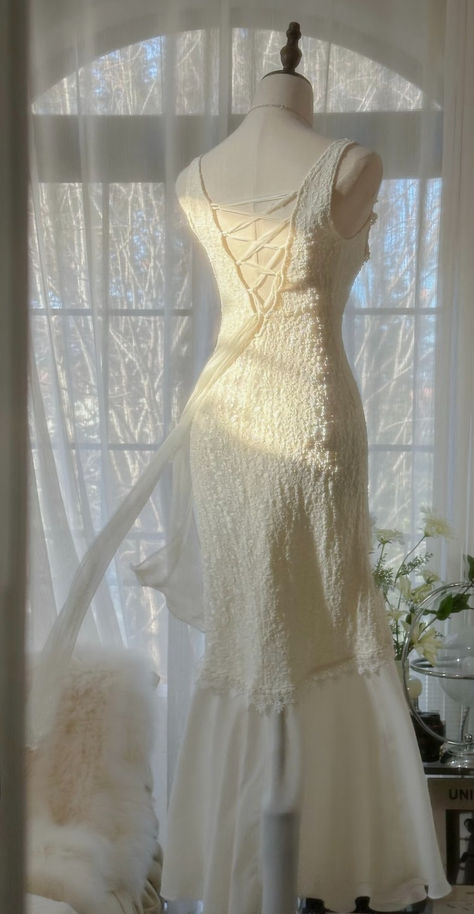 Gentle Mermaid V Neck White Lace Chiffon Long Party Dress Evening Dress DP2344