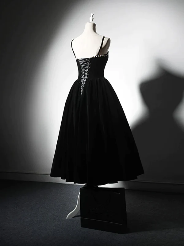 Simple A-Line Velvet Burgundy A Line Prom Dress DP070