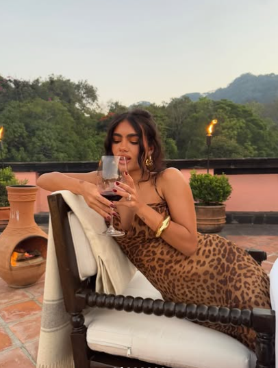 Sexy Sheath Spaghetti Straps Leopard Chiffon Open Back Long Evening Dress DP1422