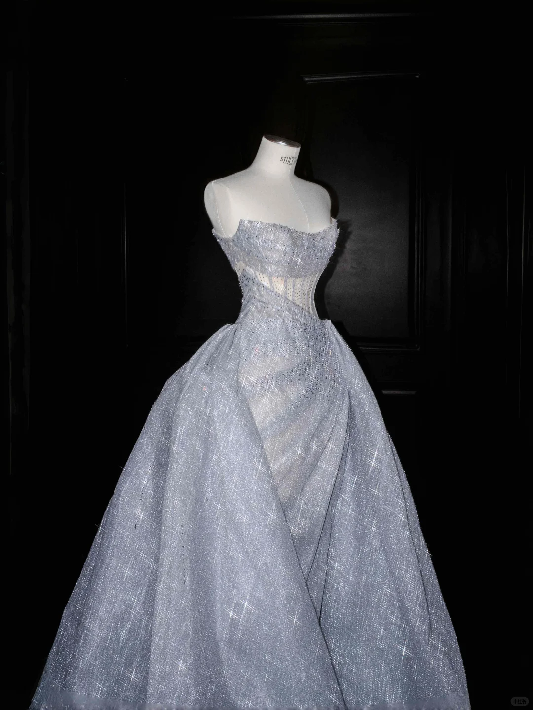 Stunning A Line Strapless Corset Silver Sequin Long Prom Dress Evening Dress DP2652