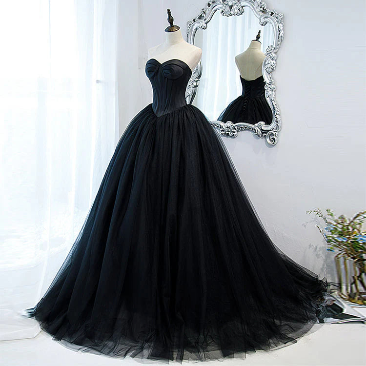 A Line Sweetheart Tulle Long Prom Dresses Ball Gown DP864
