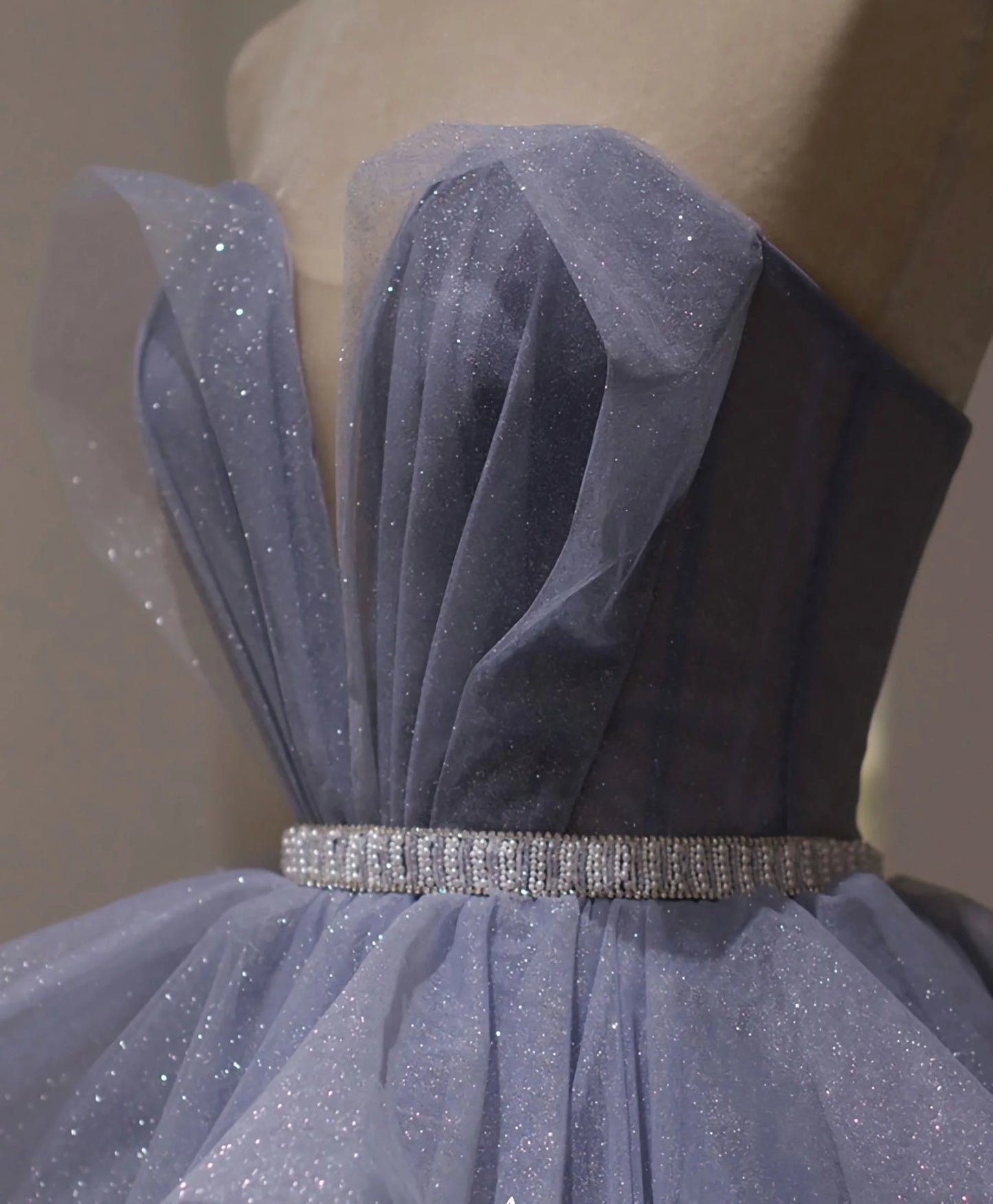 A Line Sweetheart Neck Sequin Beading Tulle Long Prom Dress DP887