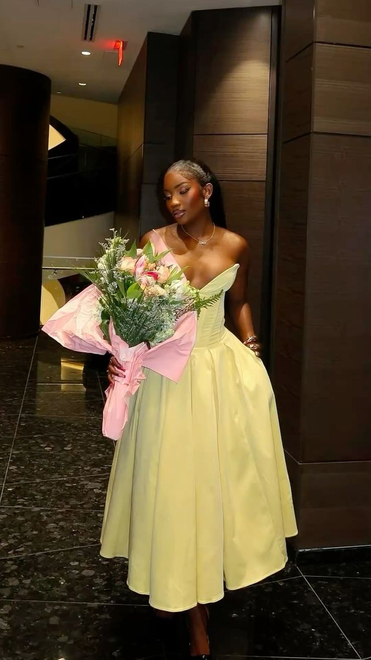 Yellow Ball Gown Sweetheart Neck Corset Satin Prom Dress Formal Dress DP3233