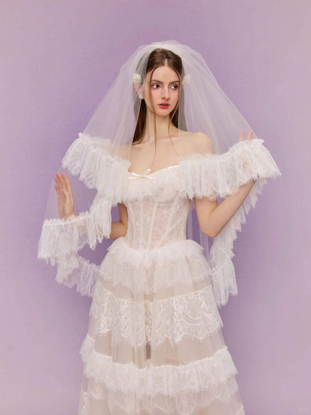 Pretty A Line Off the Shoulder White Layered Lace Long Prom Dress Evening 18th Birthday Dress DP3347