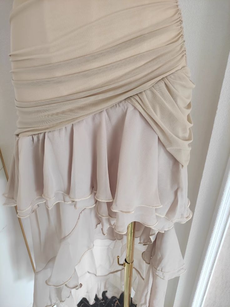 Sexy High Low Strapless Ruffled Chiffon Tulle Vacation Dress DP1454