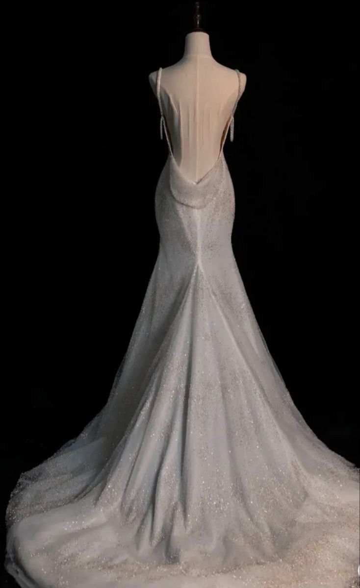 Stunning Mermaid Spaghetti Strap Blue Ombre Sequin Tulle Prom Dress Formal Gown DP3669