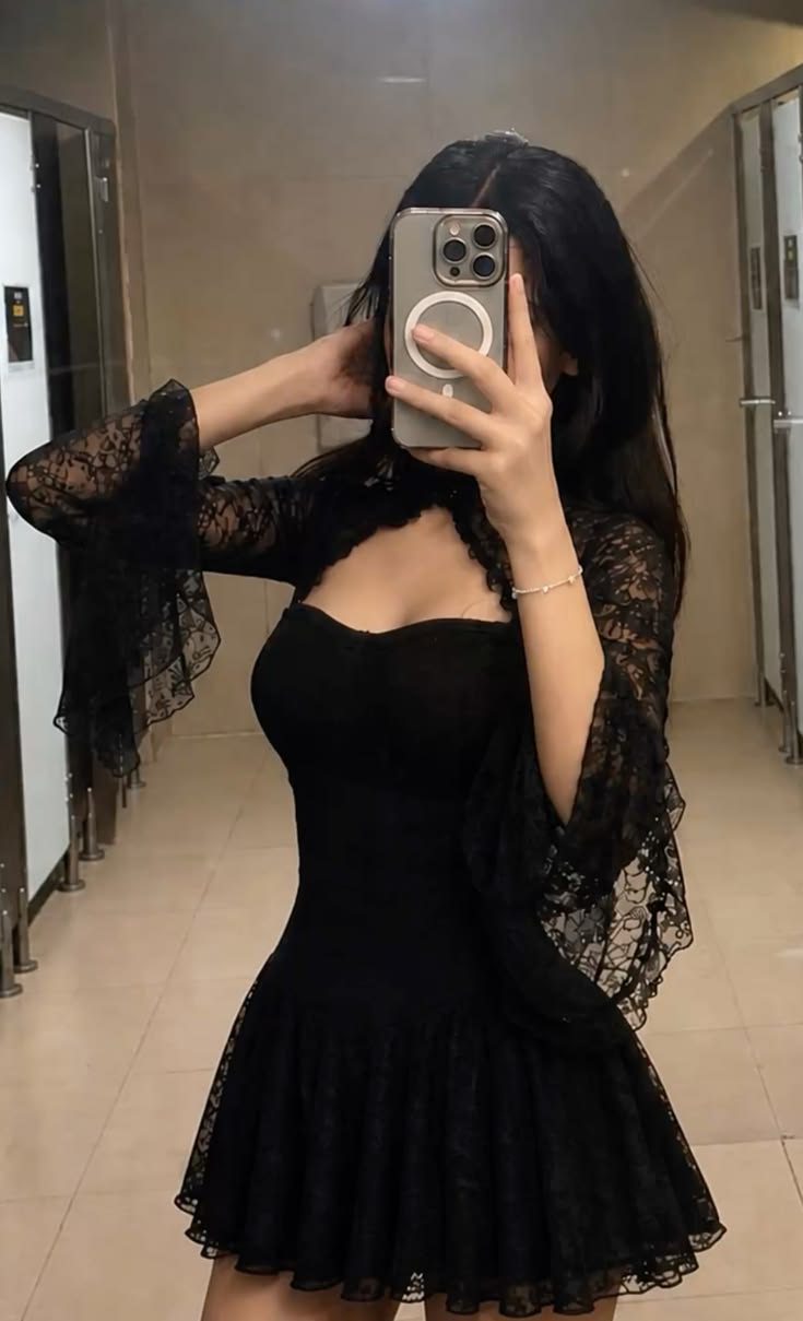 Two Piece Black A Line Strapless Lace Short Prom Dress Homecoming Dress DP6751