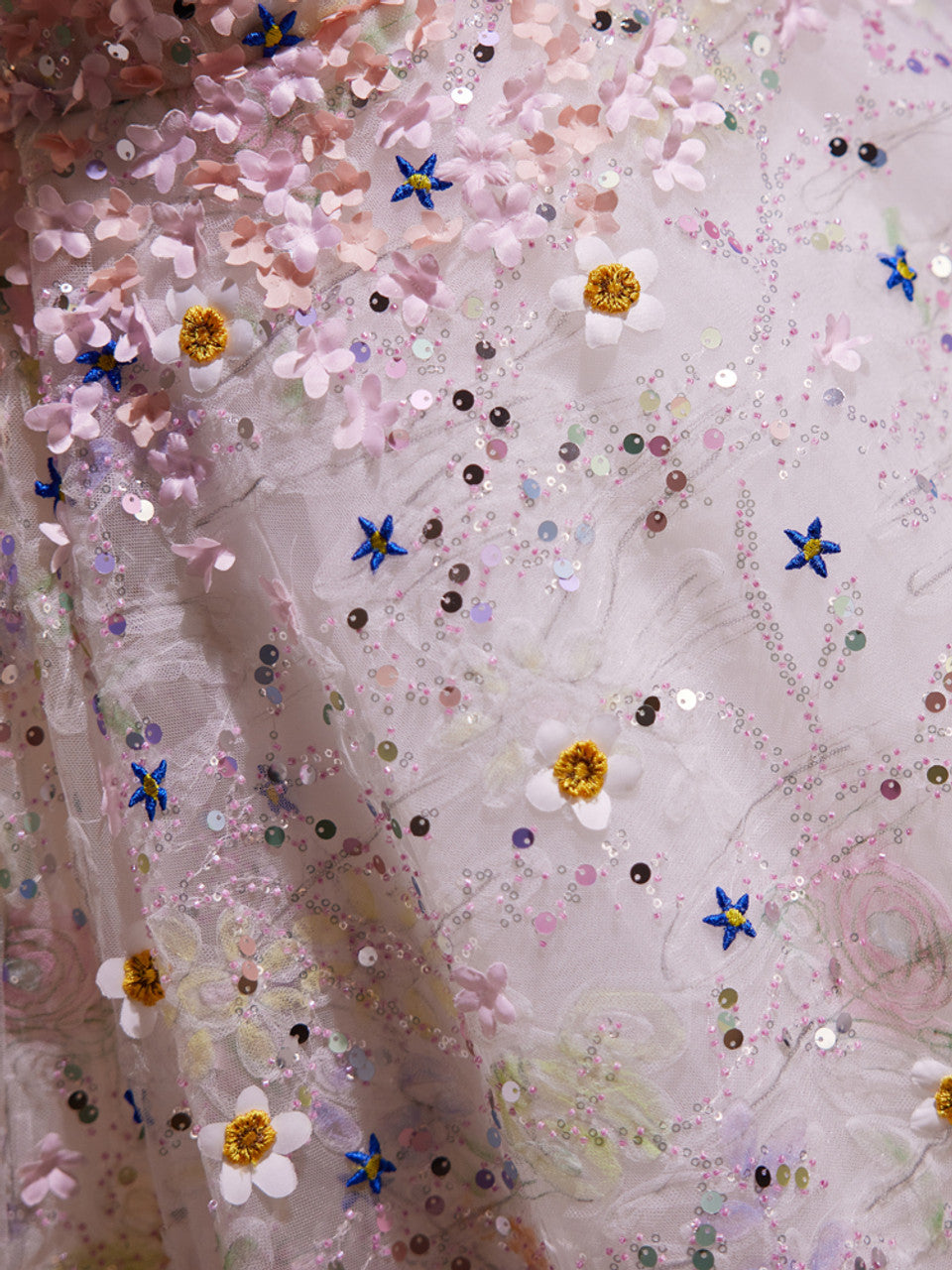 A Line Sweetheart Sequins Flower Beading Tulle Homecoming Dress DP845