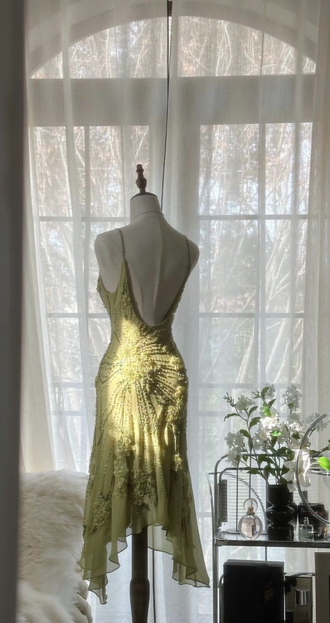 Green Mermaid Spaghetti Strap Beaded Chiffon Prom Dress Graduation Prom Dress DP2152