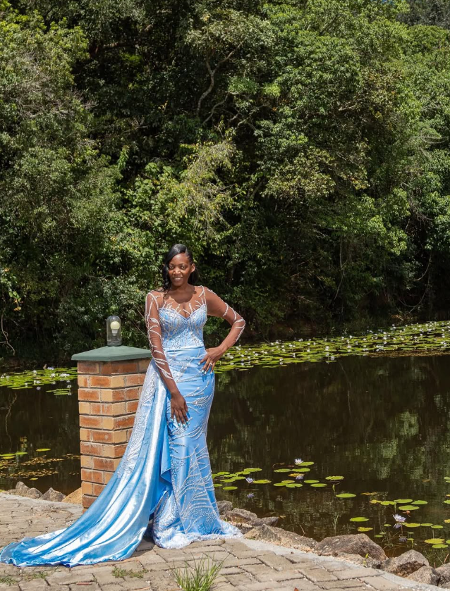 Gorgeous Mermaid Long Sleeve Sequin Blue Satin Long Prom Dress Evening Dress DP1894