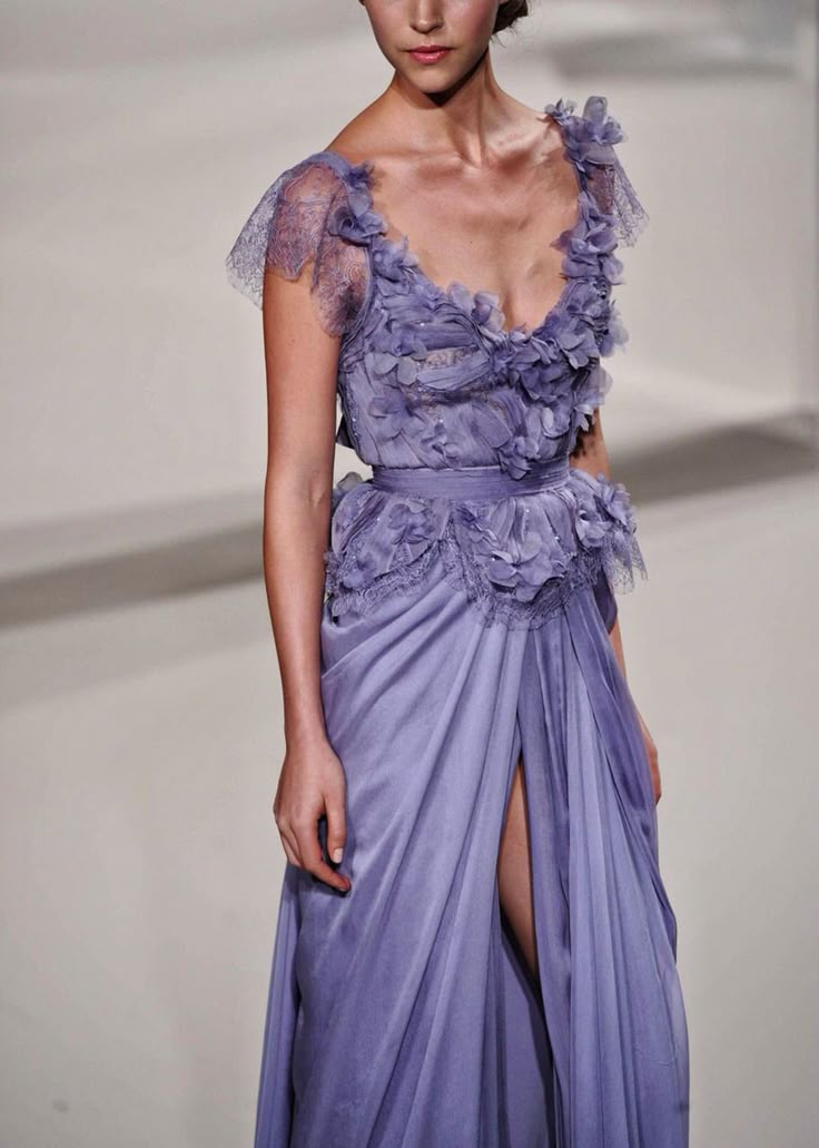 Purple Romantic A Line V Neck Flower Chiffon Prom Dress Graduation Prom Dress DP2070