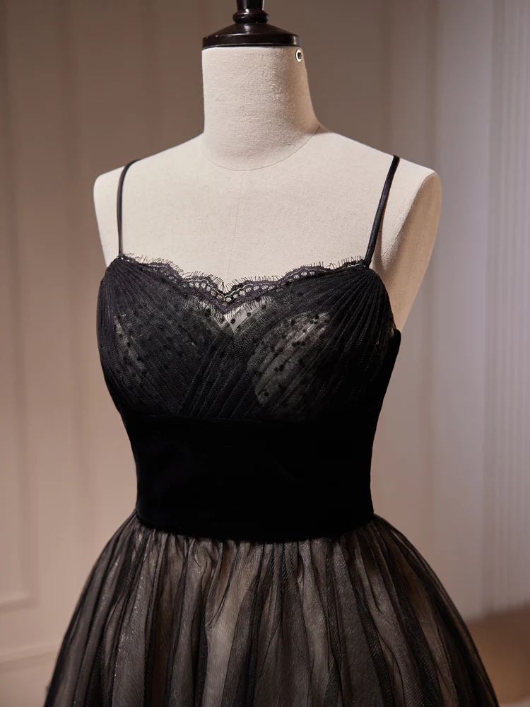 Sexy Black Lace Tulle Short Prom Dress Homecoming Dress DP420