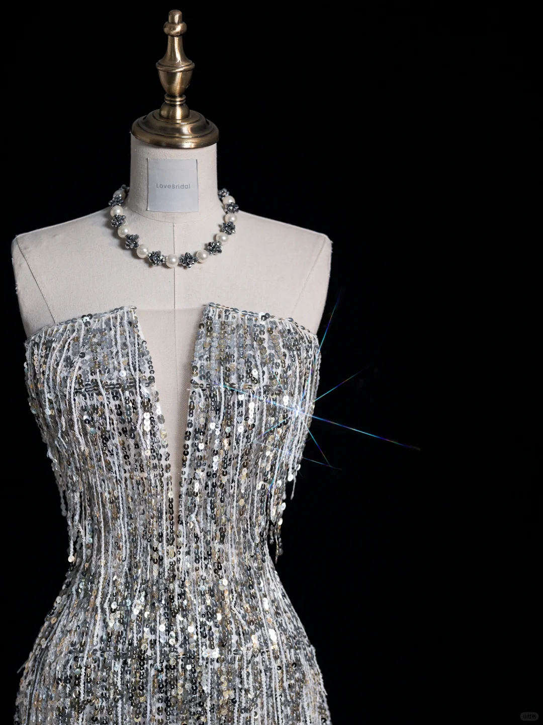 Shiny Sheath Strapless Silver Sequin Long Prom Dress Evening Dress DP2094