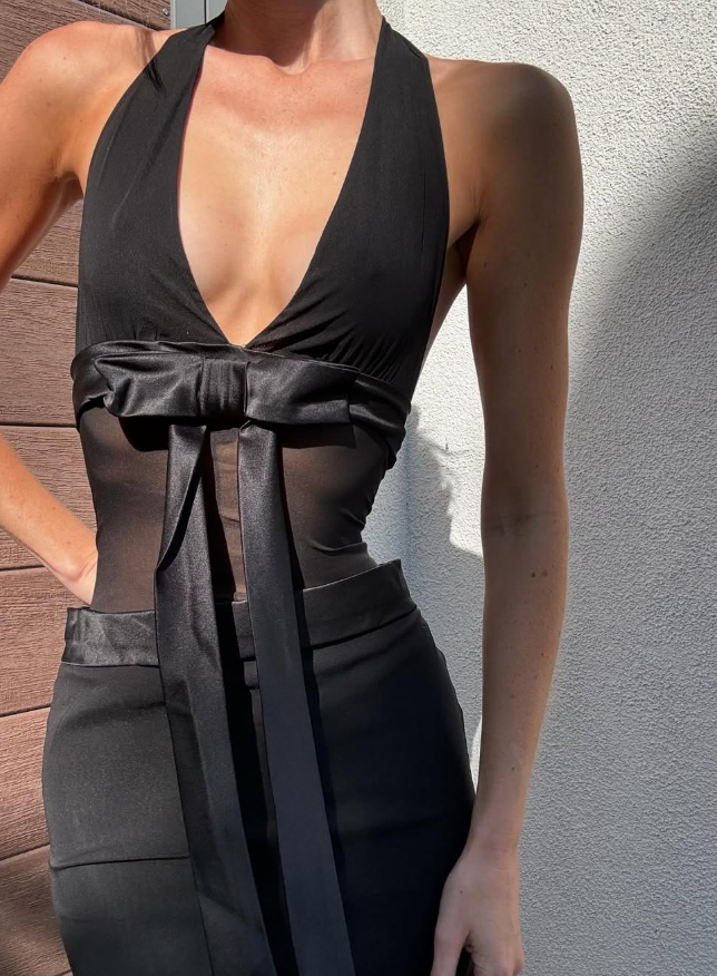 Cute Sheath V Neck Bow Black Chiffon Short Prom Dress Graduation Prom Dress DP2071
