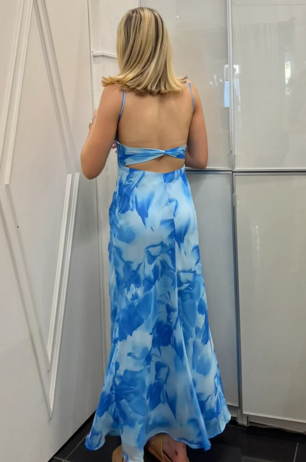 Beautiful Spaghetti Straps Chiffon Print Prom Dress DP170