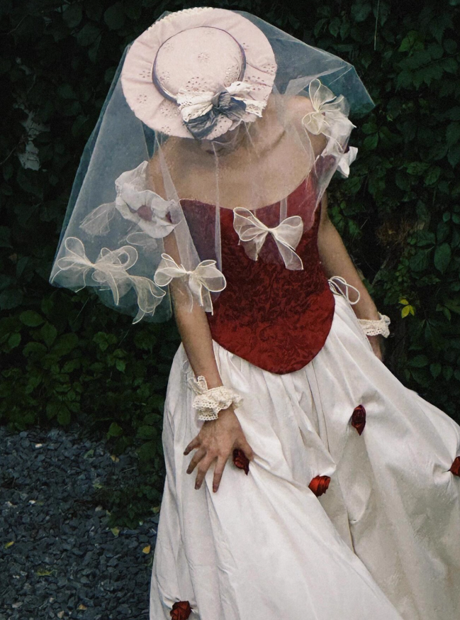 Classic Ball Gown Off the Shoulder Red Floral White Satin Prom Dress 16th Birthday Dress DP3568