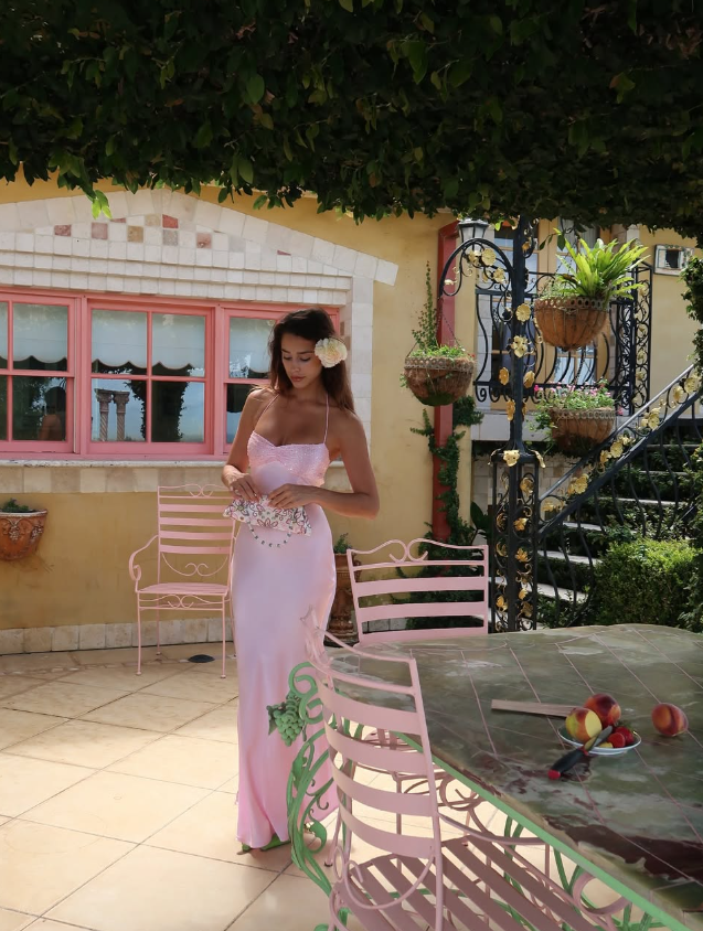 Pink Sheath Spaghetti Strap Sequin Satin Prom Dress Party Dress Evening Dress DP3538