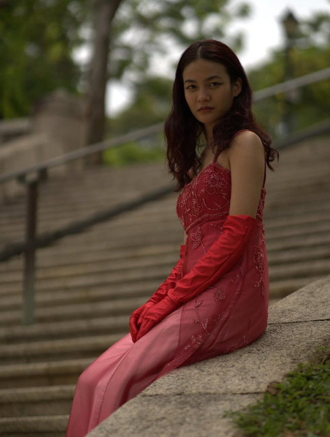 Elegant A Line Spaghetti Strap Beaded Red Ombre Tulle Satin Prom Dress Evening Dress DP2234