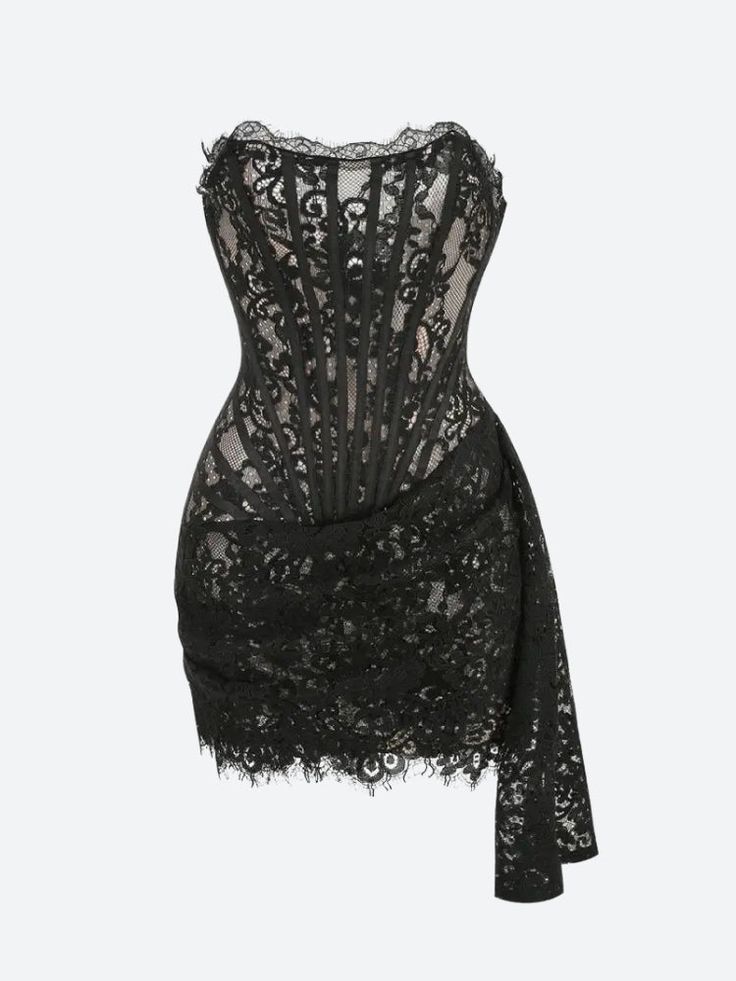 Sexy Sheath Strapless Corset White Lace Short Homecoming Dress Outfits DP4025