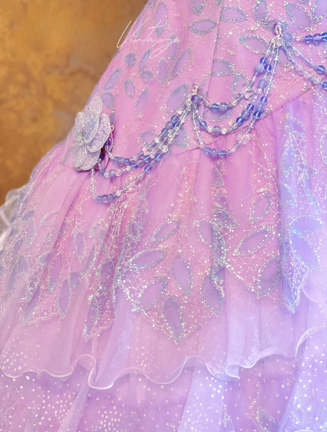Purple Ball Gown Strap Exquisite Beaded Layered Organza Prom Dress 22 Birthday Dress DP4071