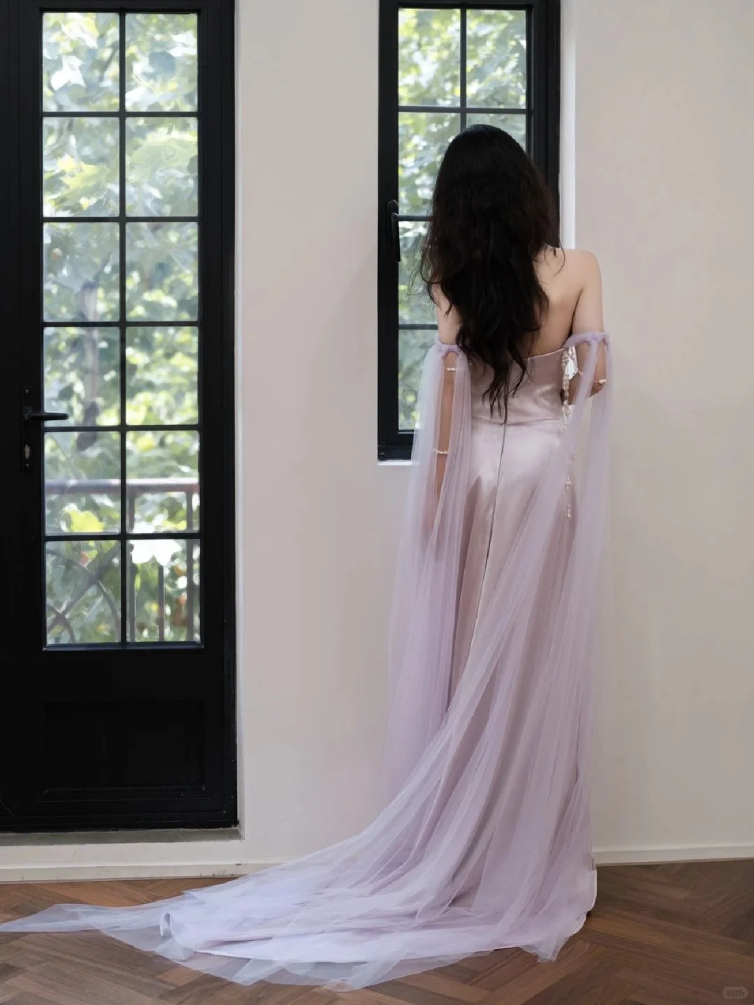 Purple Sheath Off the Shoulder Pearl Satin Tulle Party Dress Evening Dress DP2547