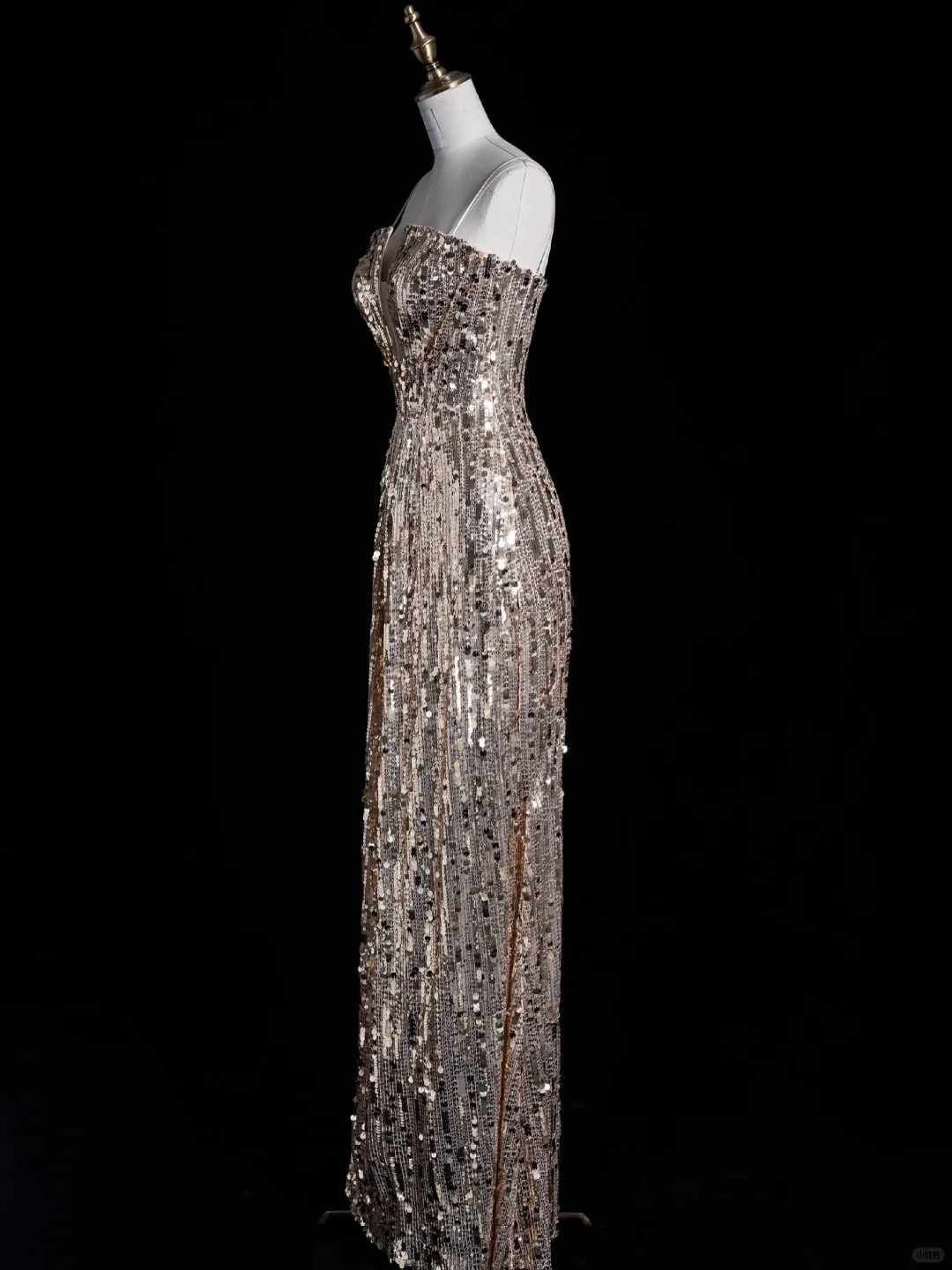 Shiny Sheath Strapless Golden Sequin Long Prom Dress Evening Dress DP2097
