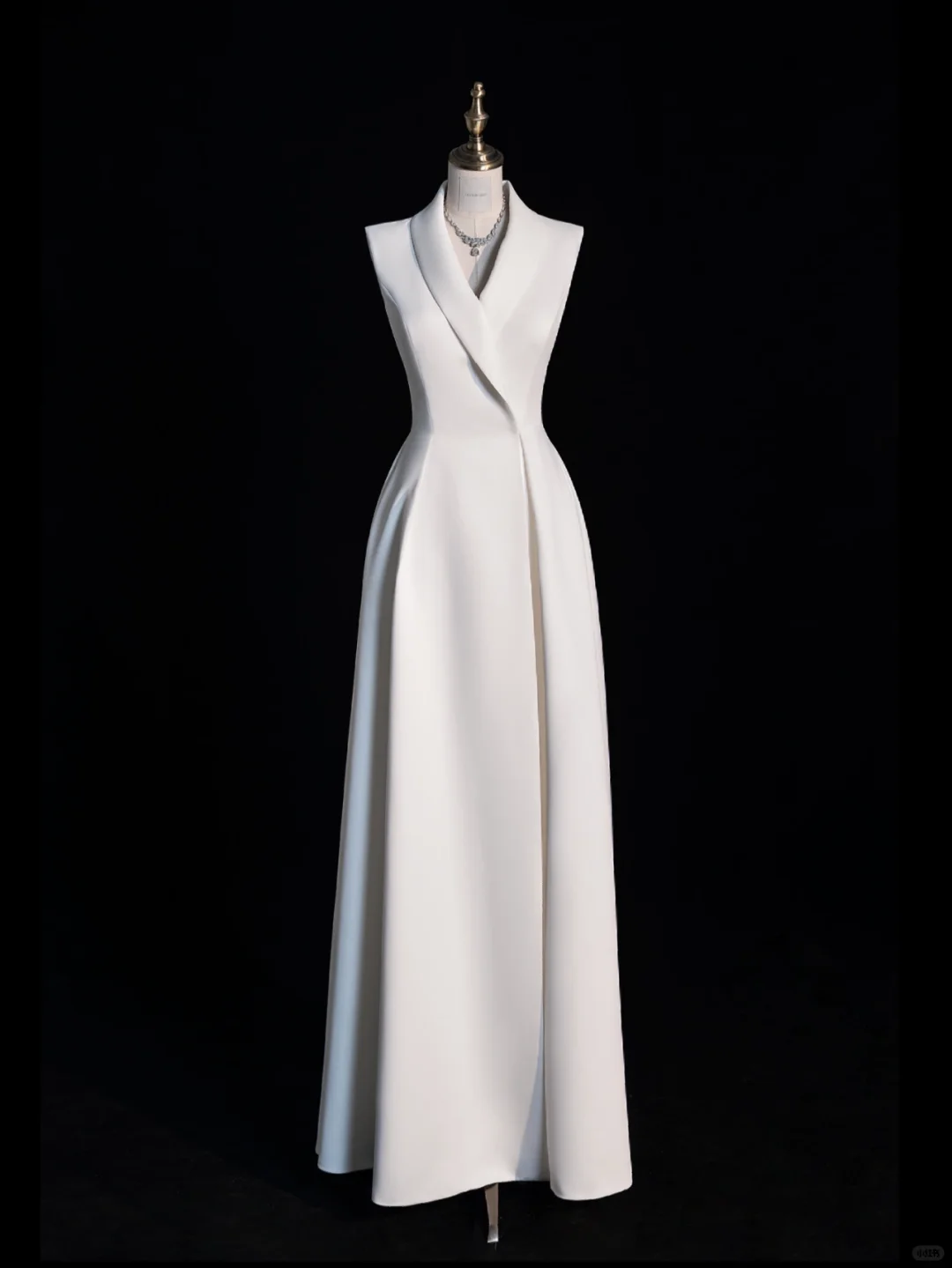 Elegant Simple A Line V Neck White Satin Long Prom Dress Graduation Prom Dress DP2265