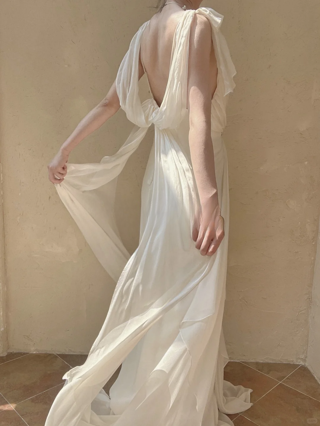 Flowy Retro A Line V Neck Beaded Chiffon Long Prom Dress Evening Dress DP3325