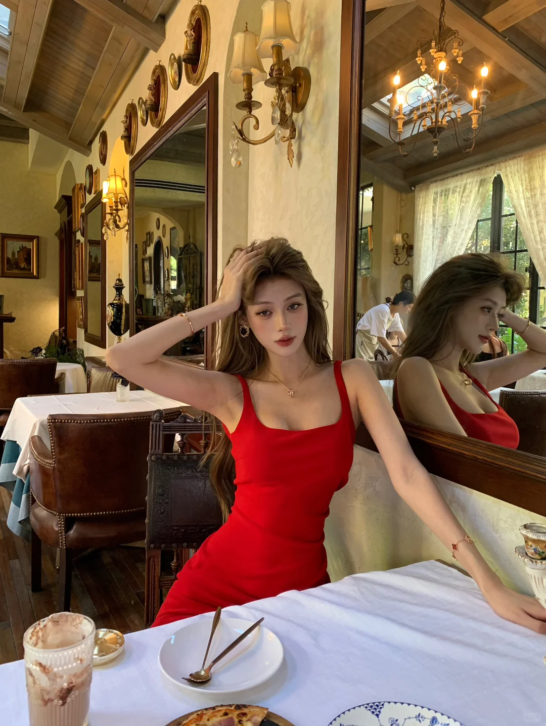 Charming Red Sheath Spaghetti Strap Satin Prom Dress Wedding Guest Dress DP3999