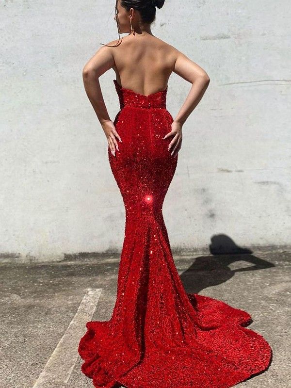 Sparkly Mermaid Sweetheart Sequin Prom Dresses Evening Dresses DP897