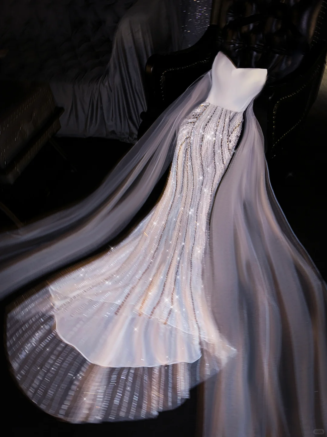 Pretty White Mermaid Sweetheart Neck Sequin Satin Tulle Party Dress Evening Dress DP2867