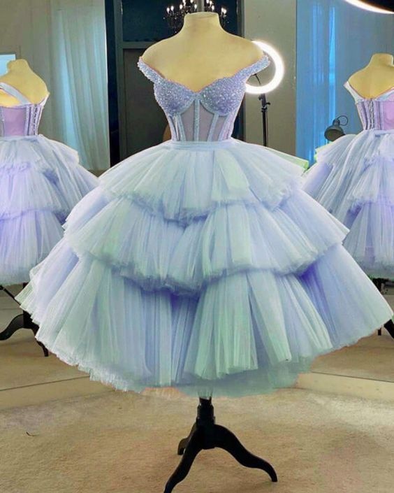 Pink Tulle Beaded Homecoming Dress A-Line Short Evening Graduation Dress DP321