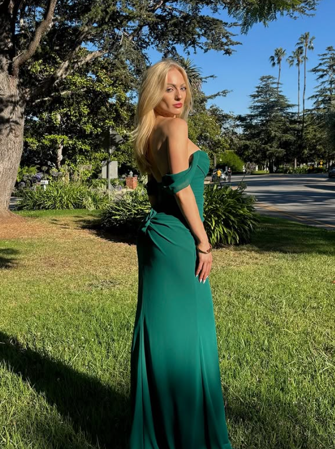 Emerald Sheath Off the Shoulder Chiffon Long Prom Dress Evening Dress Date Dress DP6181